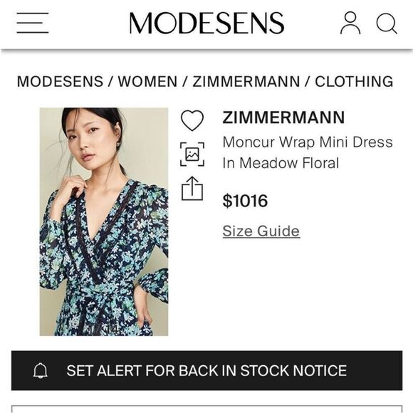 Zimmermann 100% viscose Floral Green Wrap Dress, L - Picture 4 of 16